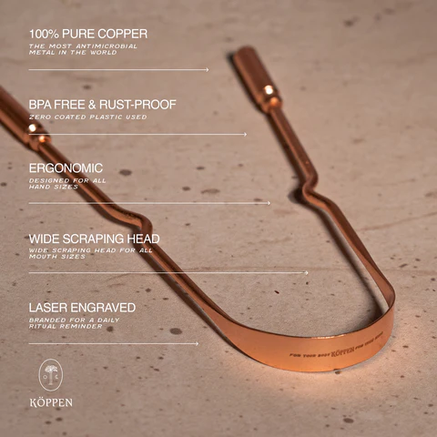 Pure Copper Tongue Cleaner Scraper